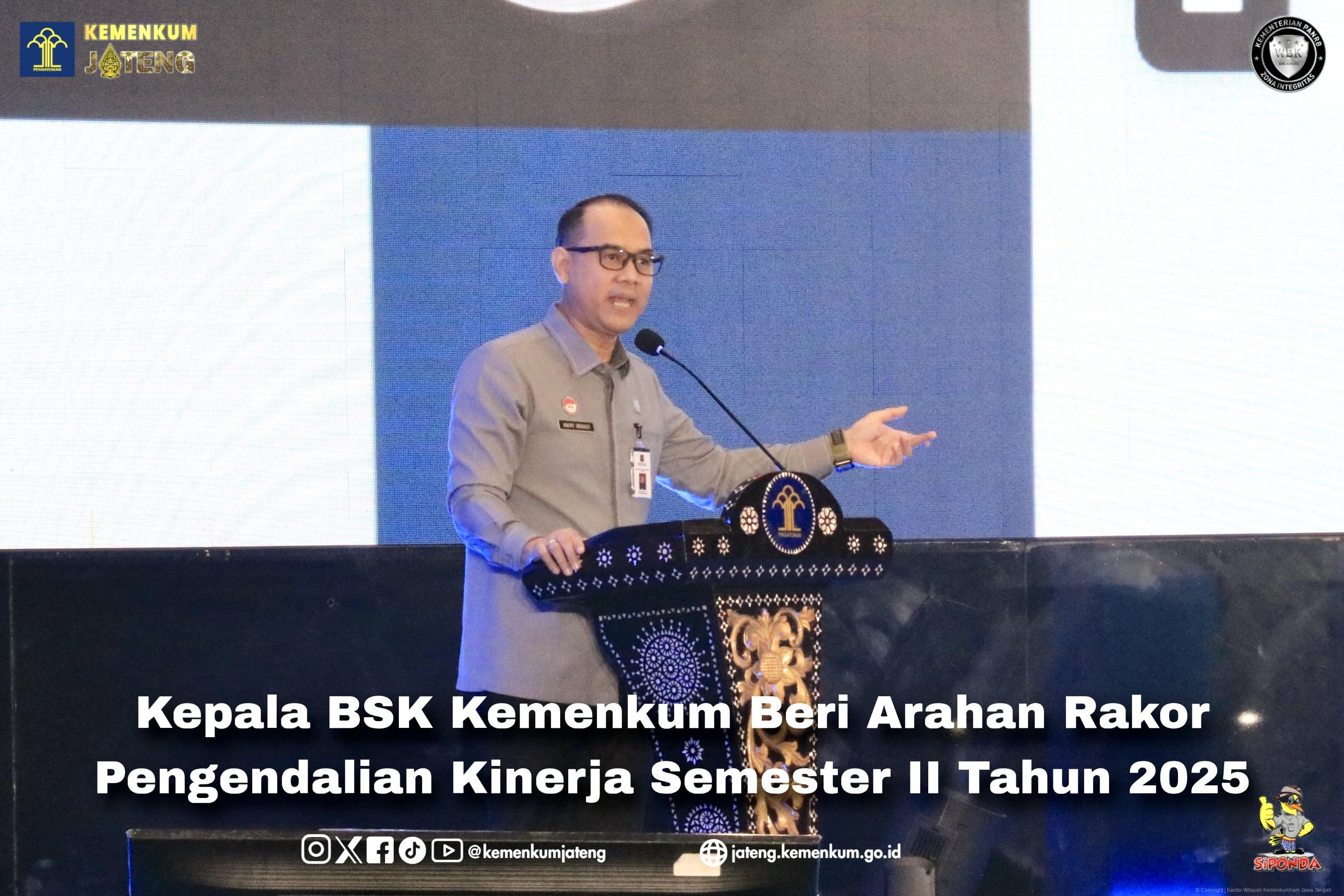 Kepala BSK Kemenkum Beri Arahan Rakor Pengendalian Kinerja Semester II Tahun 2025