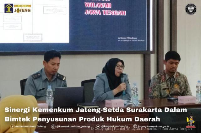 Sinergi Kemenkum Jateng-Setda Surakarta Dalam Bimtek Penyusunan Produk Hukum Daerah