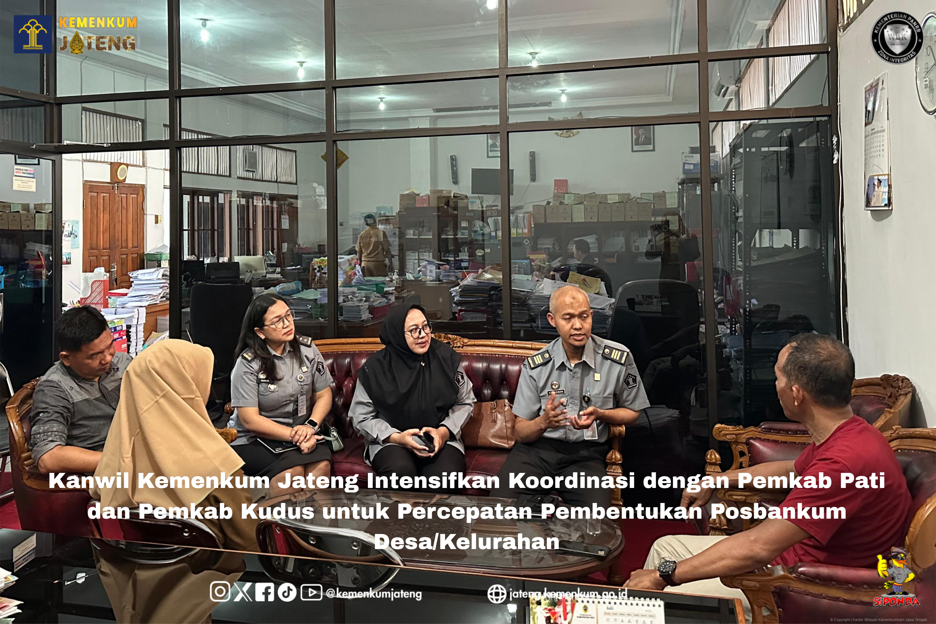 Kanwil Kemenkum Jateng Intensifkan Koordinasi dengan Pemkab Pati dan Pemkab Kudus untuk Percepatan Pembentukan Posbankum Desa/Kelurahan