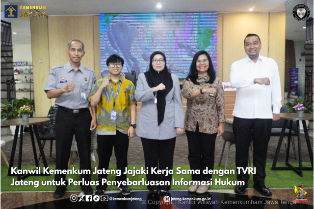 Kanwil Kemenkum Jateng Jajaki Kerja Sama dengan TVRI Jateng untuk Perluas Penyebarluasan Informasi Hukum