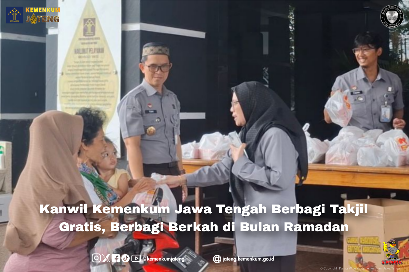 Kanwil Kemenkum Jawa Tengah Berbagi Takjil Gratis, Berbagi Berkah di Bulan Ramadan
