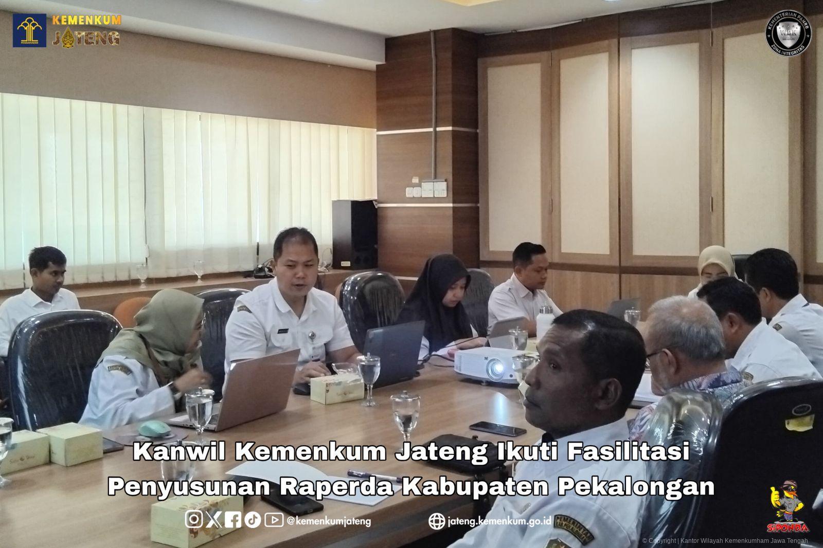 Kanwil Kemenkum Jateng Ikuti Fasilitasi Penyusunan Raperda Kabupaten Pekalongan