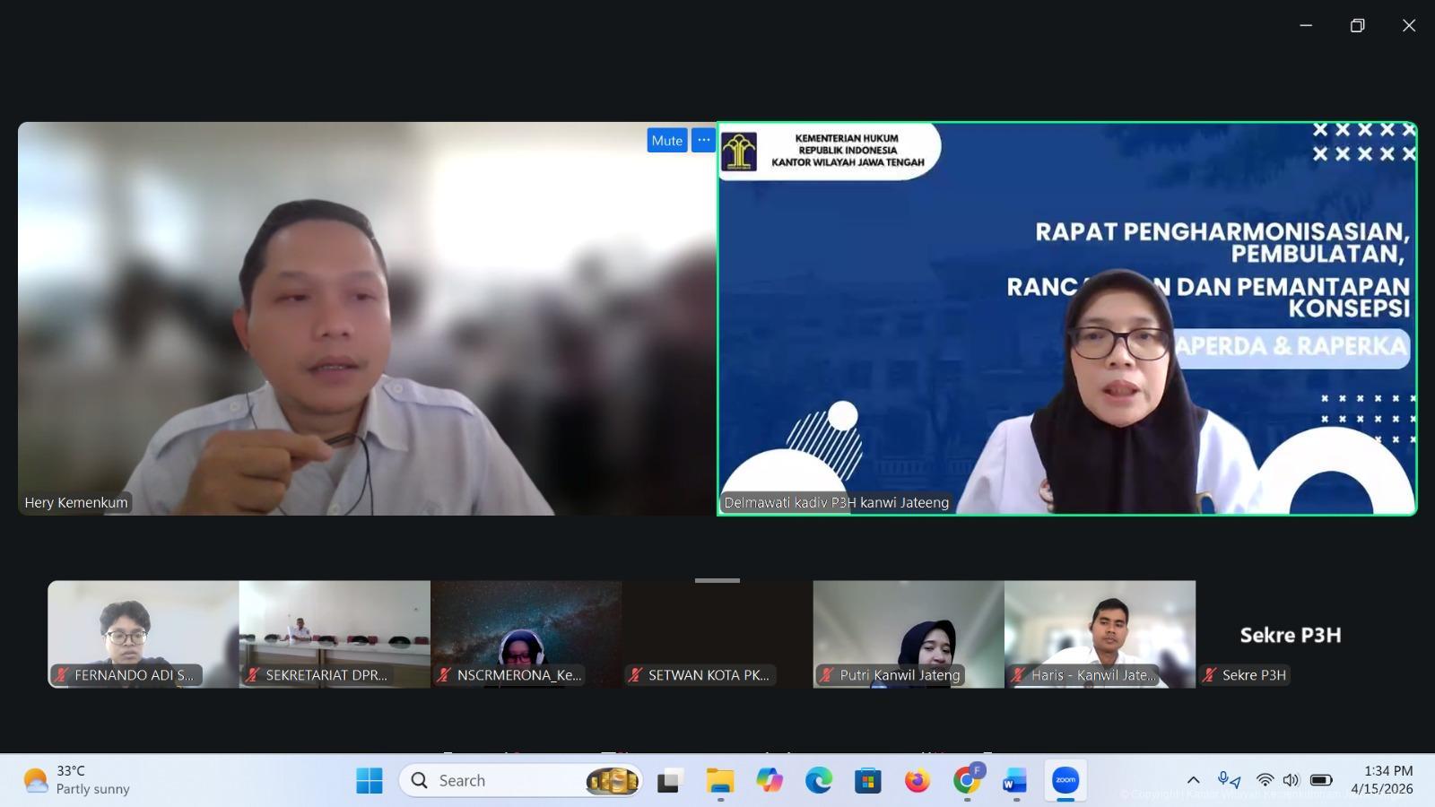 Sorot Isu Sosial dan Narkotika, Kanwil Kemenkum Jateng Uji Dua Raperda Kota Pekalongan